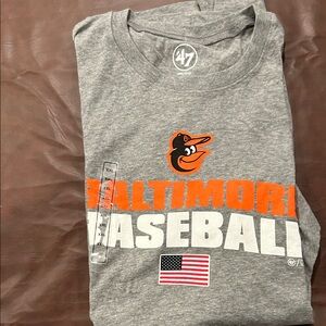 47 Brand Gray Baltimore Baseball Tee